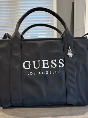 GUESS Los Angeles Large Black Tote Bag